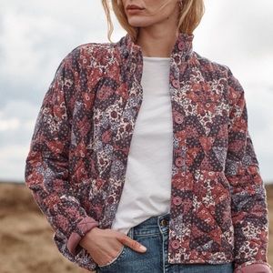 Garnet Hill Patchwork Jacket - Red and Purple